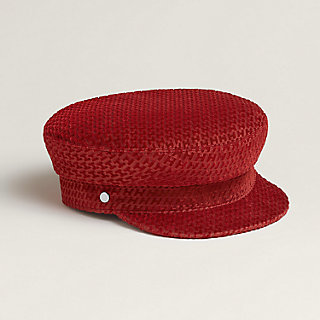 キャスケット 《ヴォーバン》 ヴェルヴェット - オレンジ | Hermès